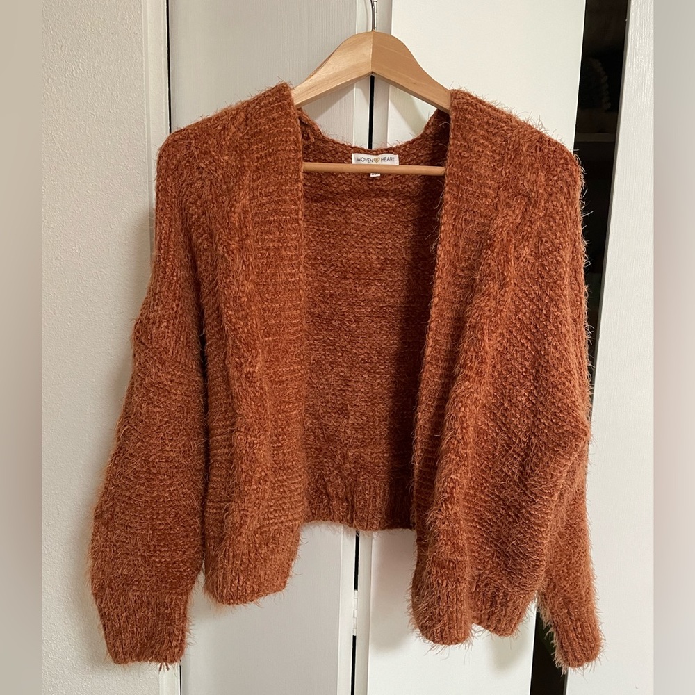 Burnt Orange Crop Cardigan